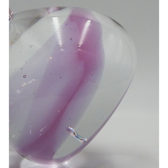 Art Glass Pink Dolphin on Ball Paperweight Desk Figurine 7 Inch - Picture 10 of 14
